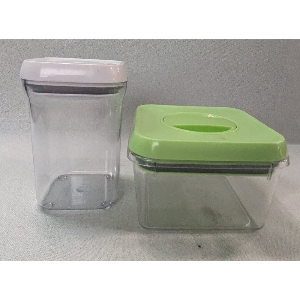 OXO Good Grips POP Food Storage Containers 2pc White Green Good Airtight Set